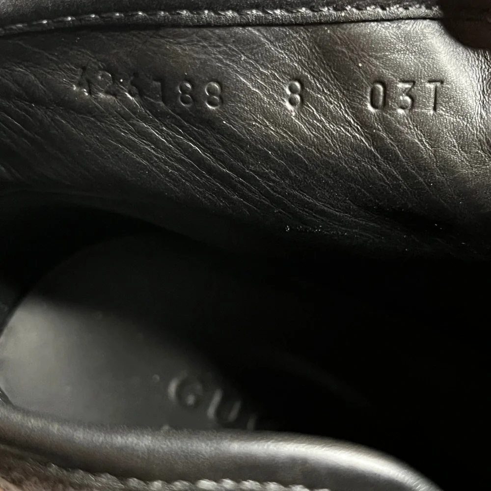 Gucci Mens Black GG Monogram High Top Sneakers 426188 Size 8 Made in Italy